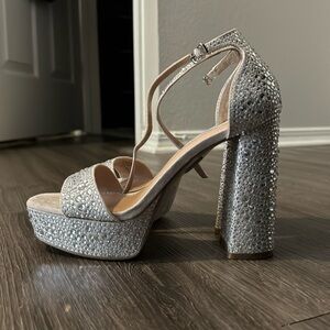 Omega-R ivory Rhinestone heels